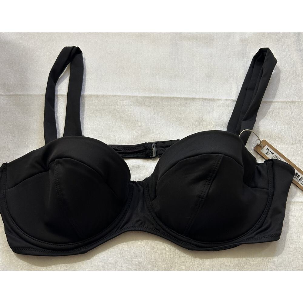 Skims Swim Strapless NWT Underwire Bikini Top Black Size Large